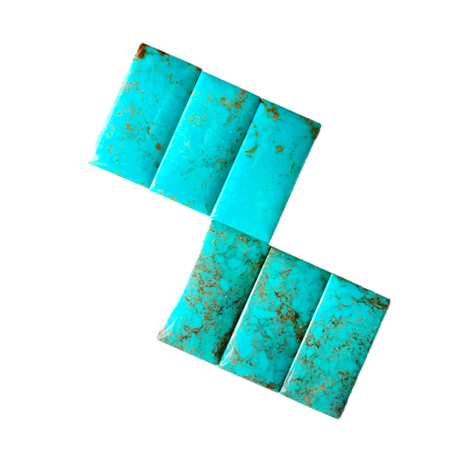 Arizona Turquoise Smooth Réhyrningur Cabochon Flat Back Cabochon Rétthyrningur Skur Cabochon 15