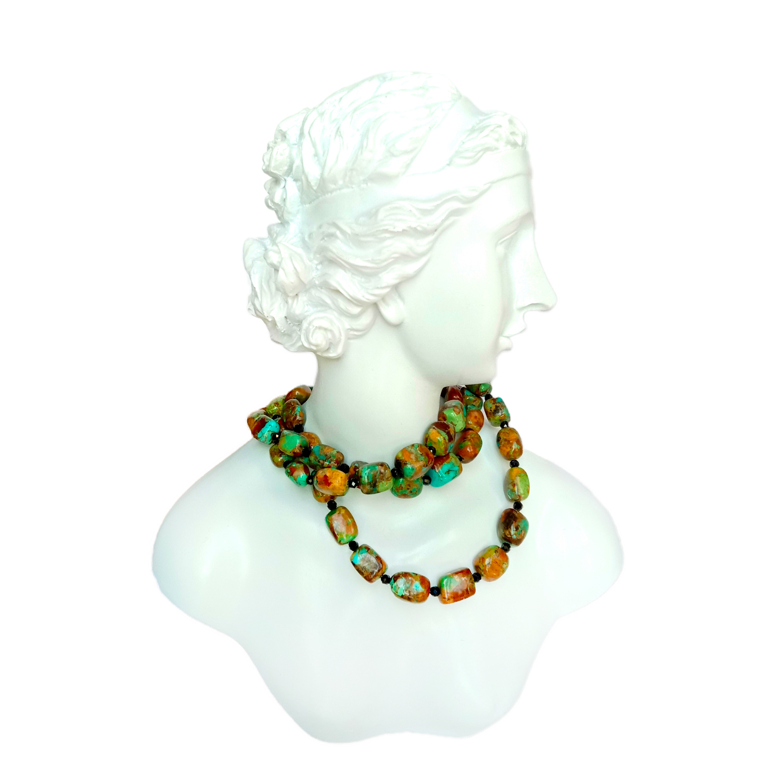 Firuzəyi və gümüş Boyunbağı gümüş Boyunbağı Əl işi Unikal Boyunbağı, Firuzəyi külçə 15