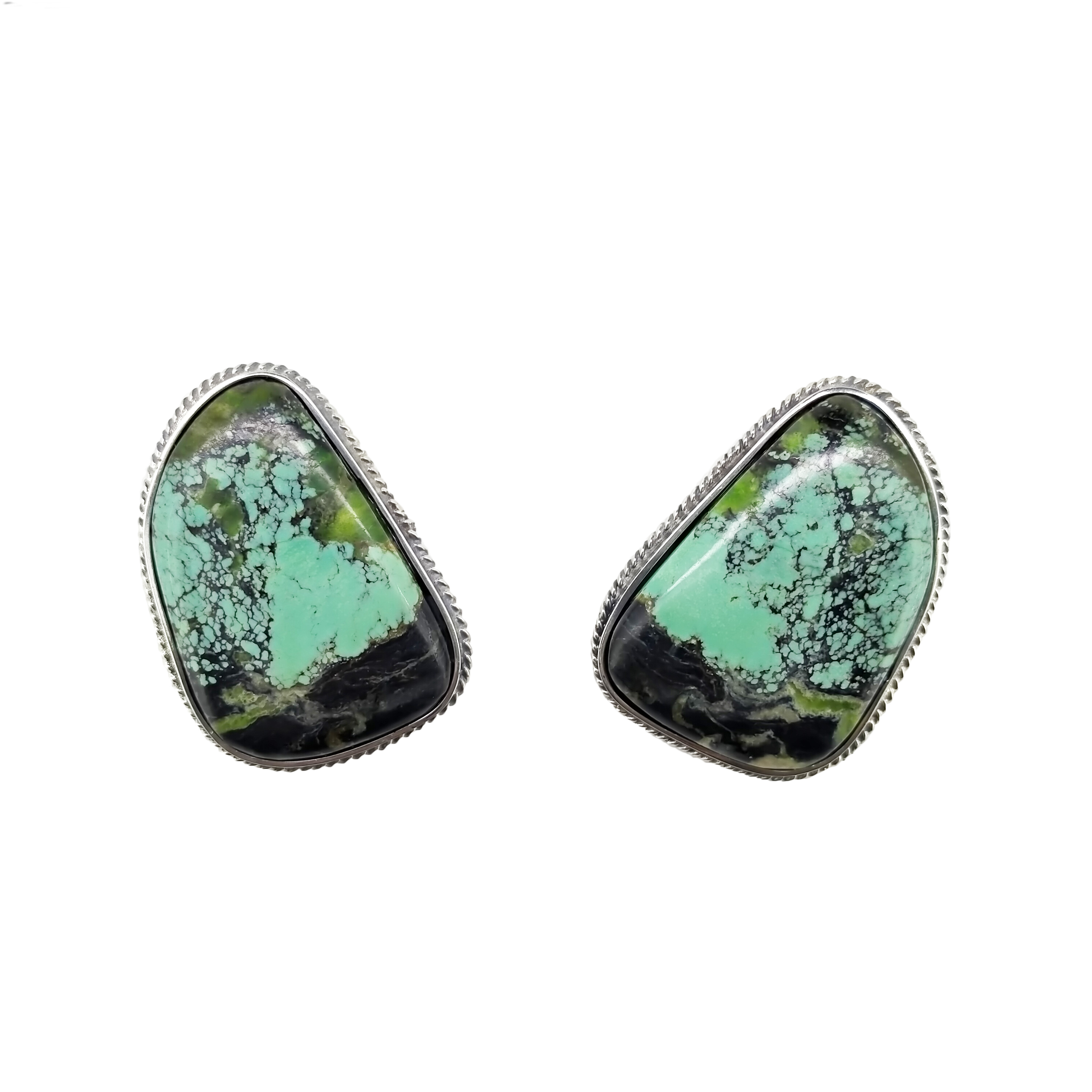 Amerika Natura Turkiso kaj Malgache Neona Apatito Leveraj Malantaŭaj Orelringoj en Vermeil YG kaj Plateno Super Sterlinga Arĝento1 15