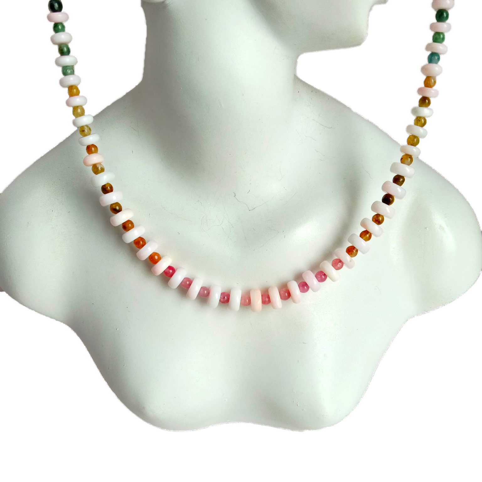 Ntuj Muaj yeeb yuj puag ncig Tourmaline thiab liab hiav txwv plhaub 925 Sterling Silver necklace tiag tiag pob zeb diamond hniav nyiaj hniav kub 14
