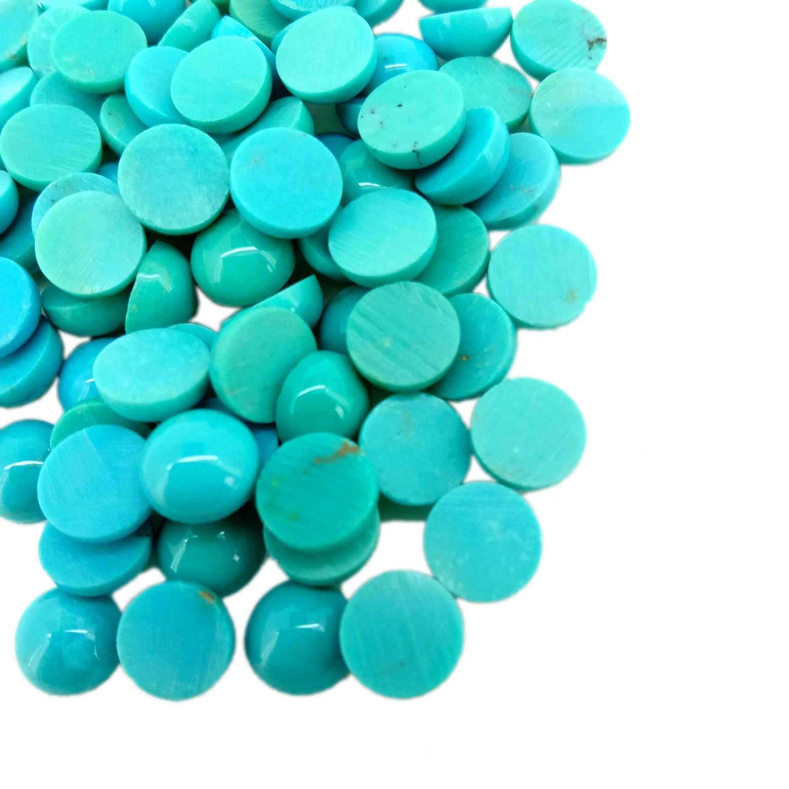 Natuurlike blou Turkoois Cabochon Ronde Vorm Grootte 7 mm Turkoois Los Edelsteen juweliersware 15