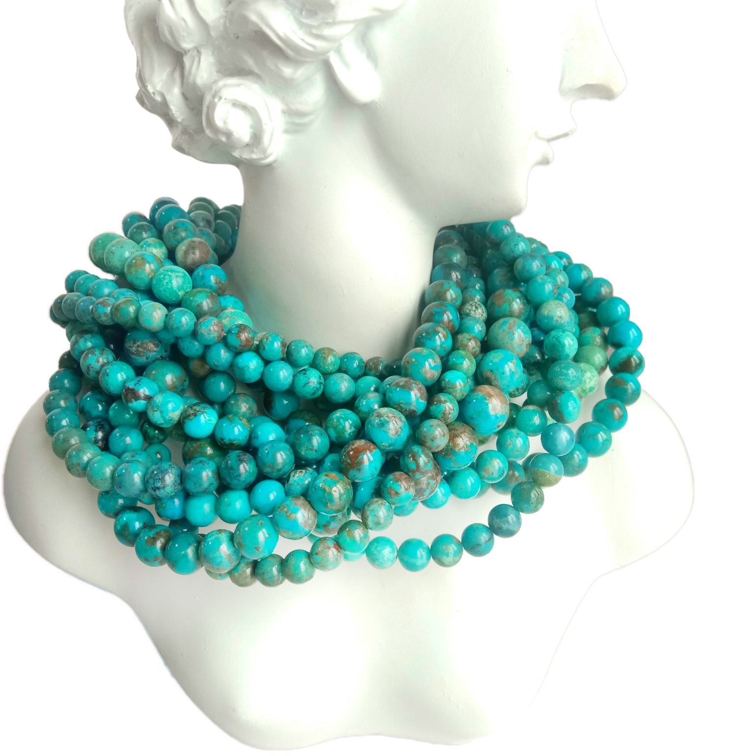 Turquoise Matte ua Dainty Bracelets rau poj niam Gemstone hlaws 18