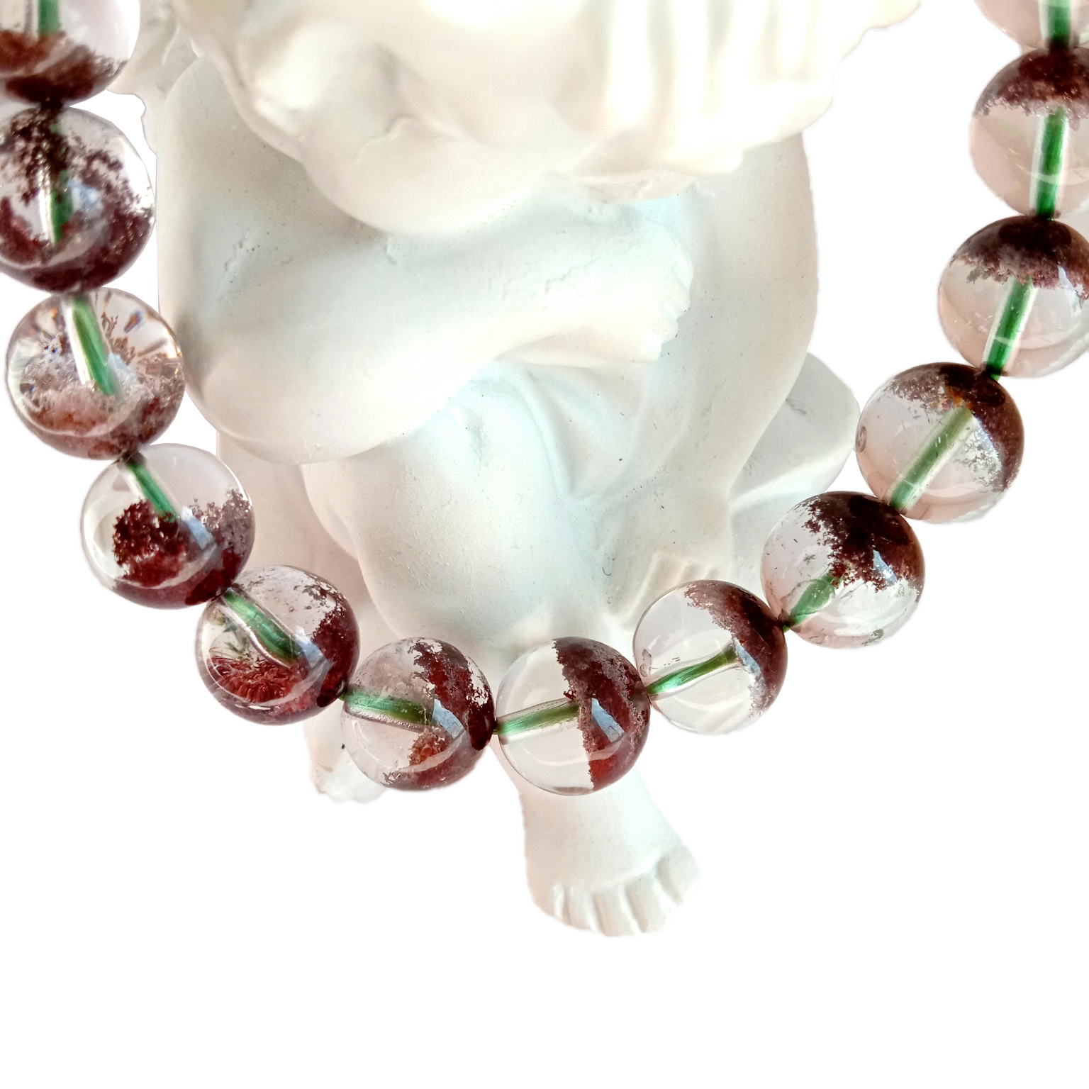 ທໍາມະຊາດ 9mm Ghost Phantom Quartz beads Smooth round beads ຂາຍສົ່ງຂາຍຍ່ອຍ 14