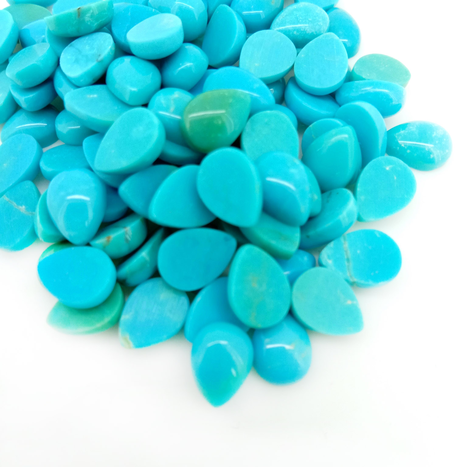 ขายส่งหยดน้ำตาธรรมชาติ 6*8 มม. Sonoran blue Turquoise Cabochons 15