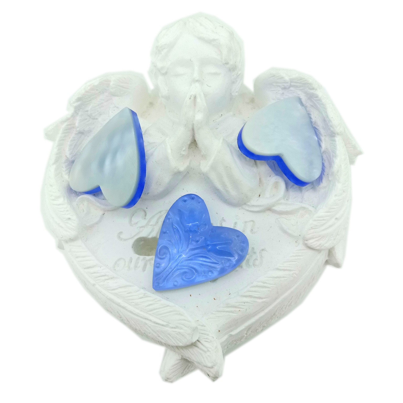 Osunwon Rare blue gara ọkàn apẹrẹ Gemstone Cabochon 14