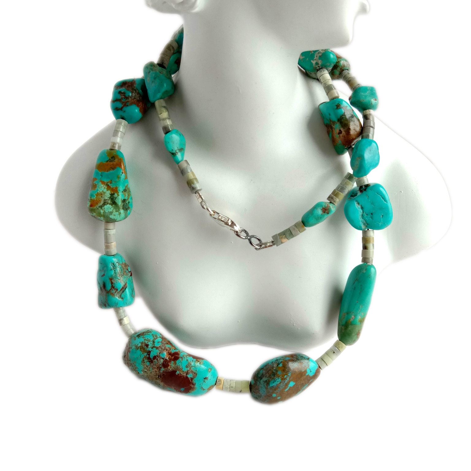 Turquesa natural e xade 925 colar de turquesa colar de dama de honra 15