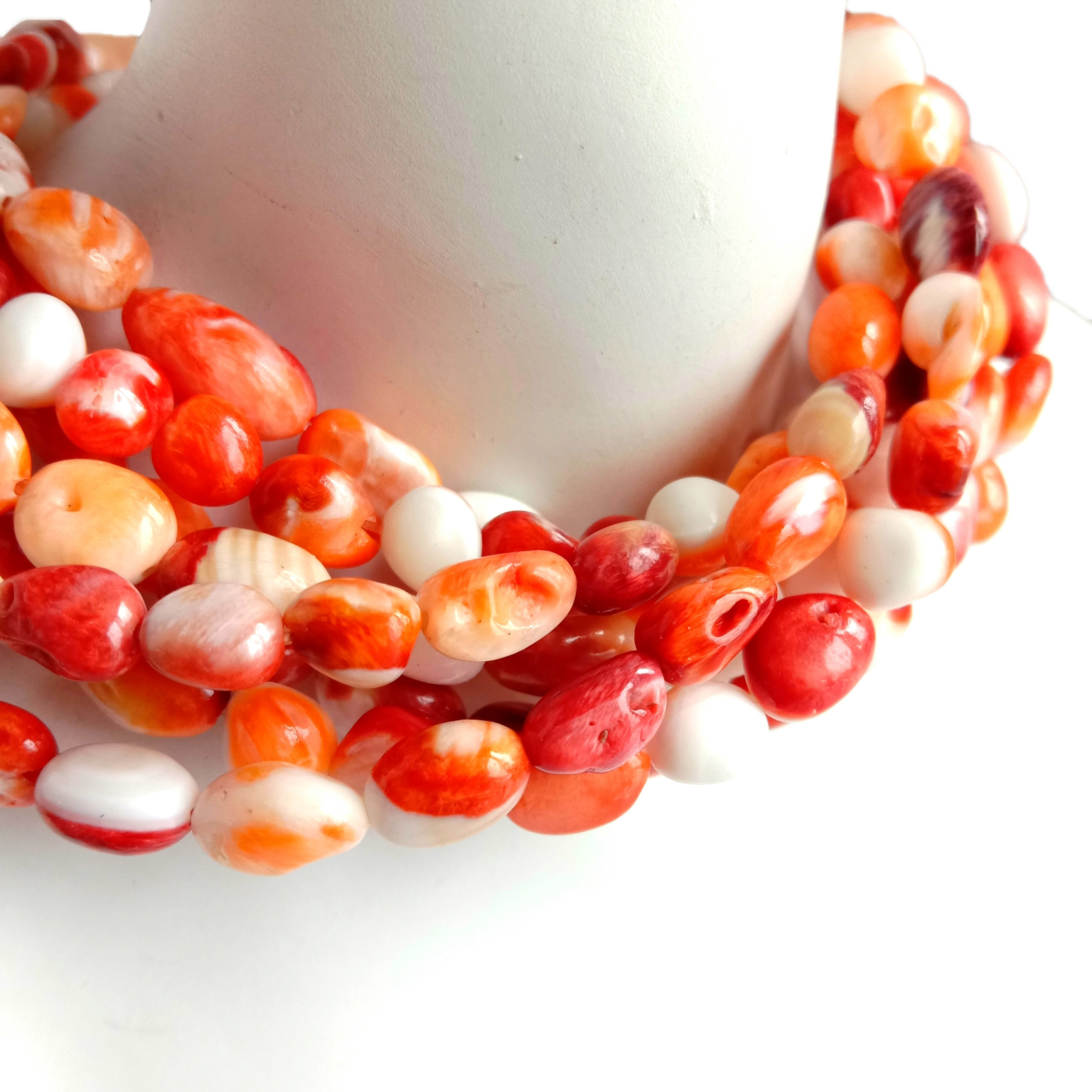 Natural nga 16 pulgada Chunky Giant Rondelle Beads Strand Orange Red Beads Alahas Beads 14