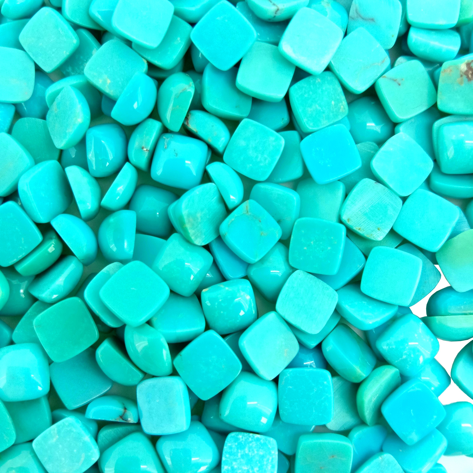 Arizona Turquoise Cushion Shape 5*5 MM Blue Turquoise Cabochon Gemstone maka ọla 15