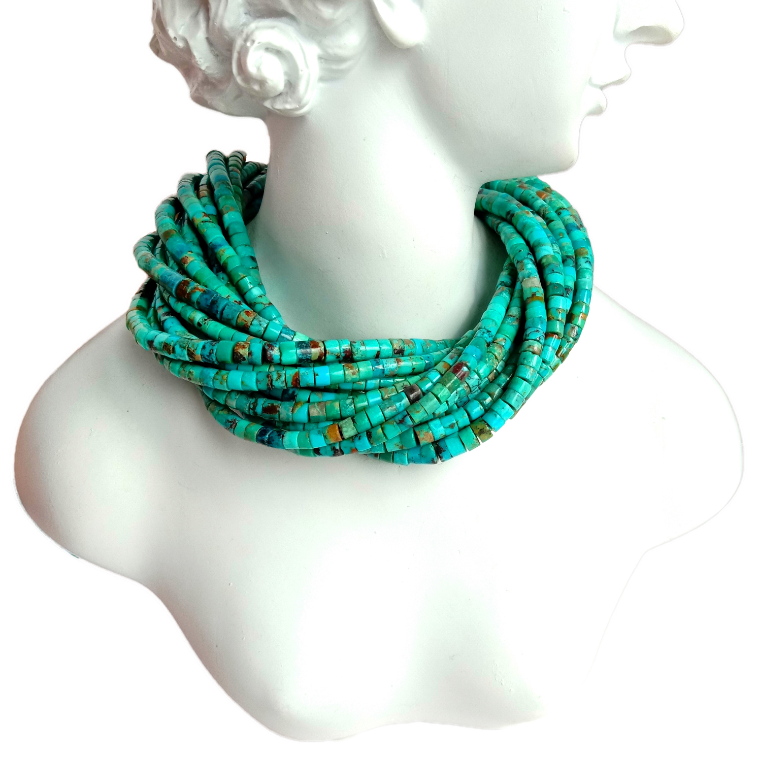 Prirodna 4 mm plava tirkizna Heishi plava Hubei tirkizna velika Heishi gruba jugozapadna tirkizna 18