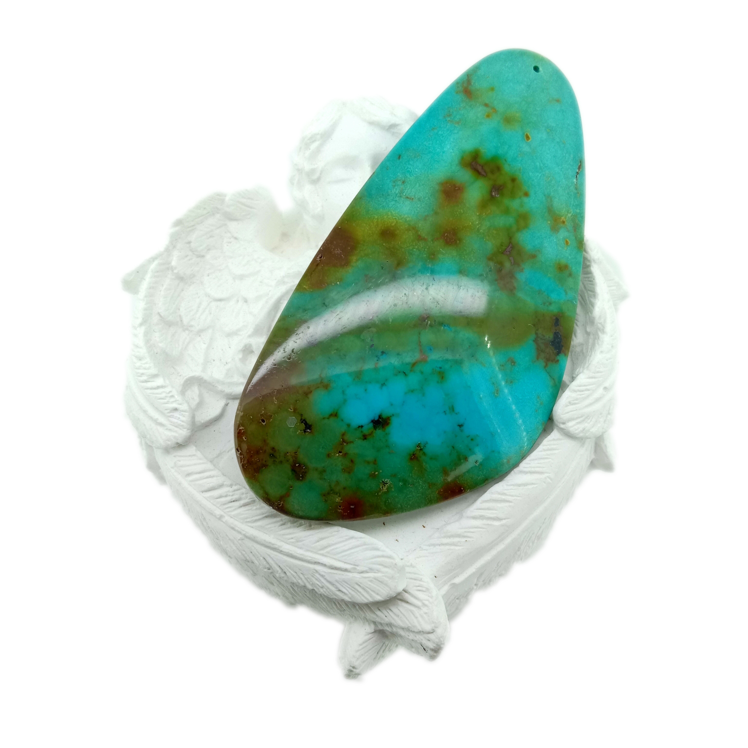 ਕੁਦਰਤੀ ਫਿਰੋਜ਼ੀ ਕੈਬੋਚਨਜ਼ ਦੱਖਣ-ਪੱਛਮੀ ਯੂਐਸਏ ਸੋਰਸਡ ਹੈਂਡ ਕੱਟ ਅਤੇ ਪਾਲਿਸ਼ ਕੀਤੇ ਨੀਲੇ ਹਰੇ ਪੱਥਰ ਪੁਰਾਣੇ ਸਟਾਕ 15