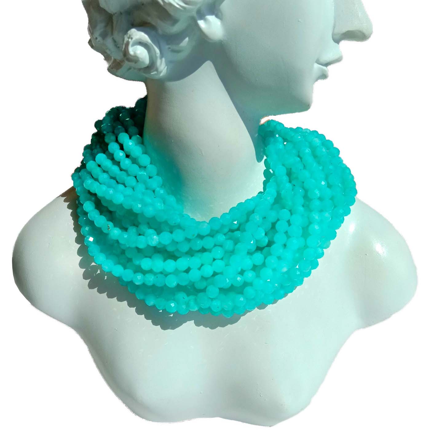 Buluu adayeba 4mm amazonite ileke Alayeye gemstone 14