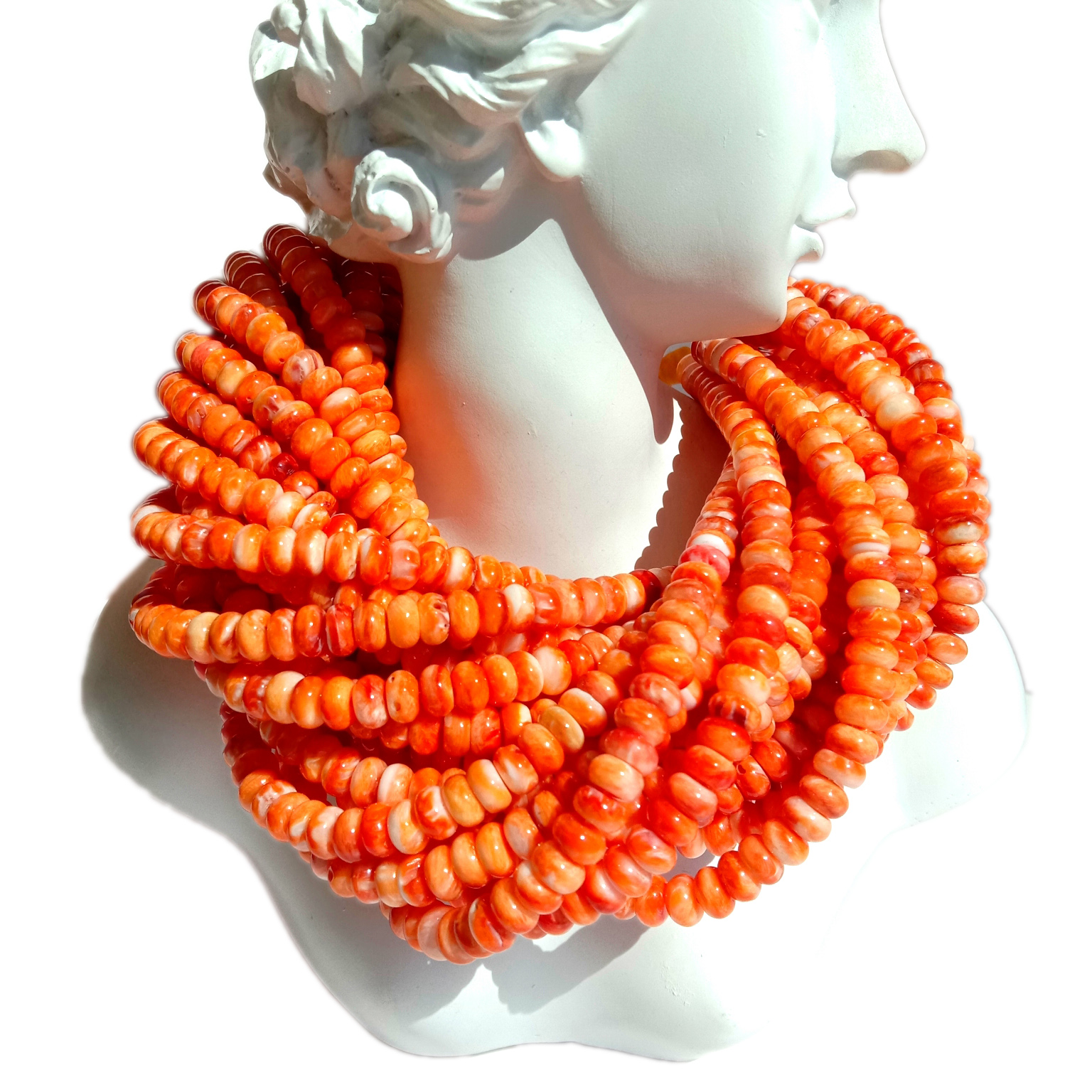 Přírodní 6mm Oyster Shell Odstupňovaná Rondelle 8x18mm pro výrobu šperků 14