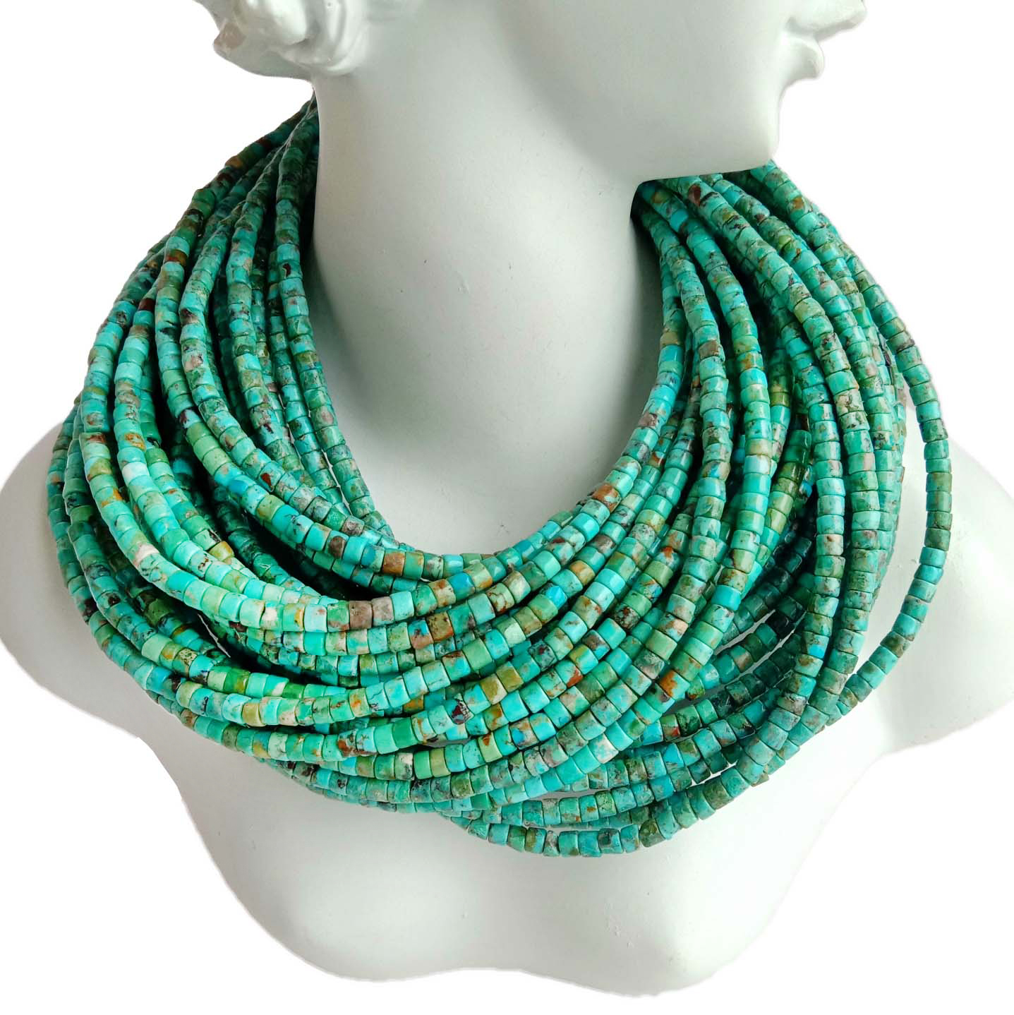 Prirodne tirkizne Heishi perle od 3 mm cilindrične perle od niti za izradu nakita 18