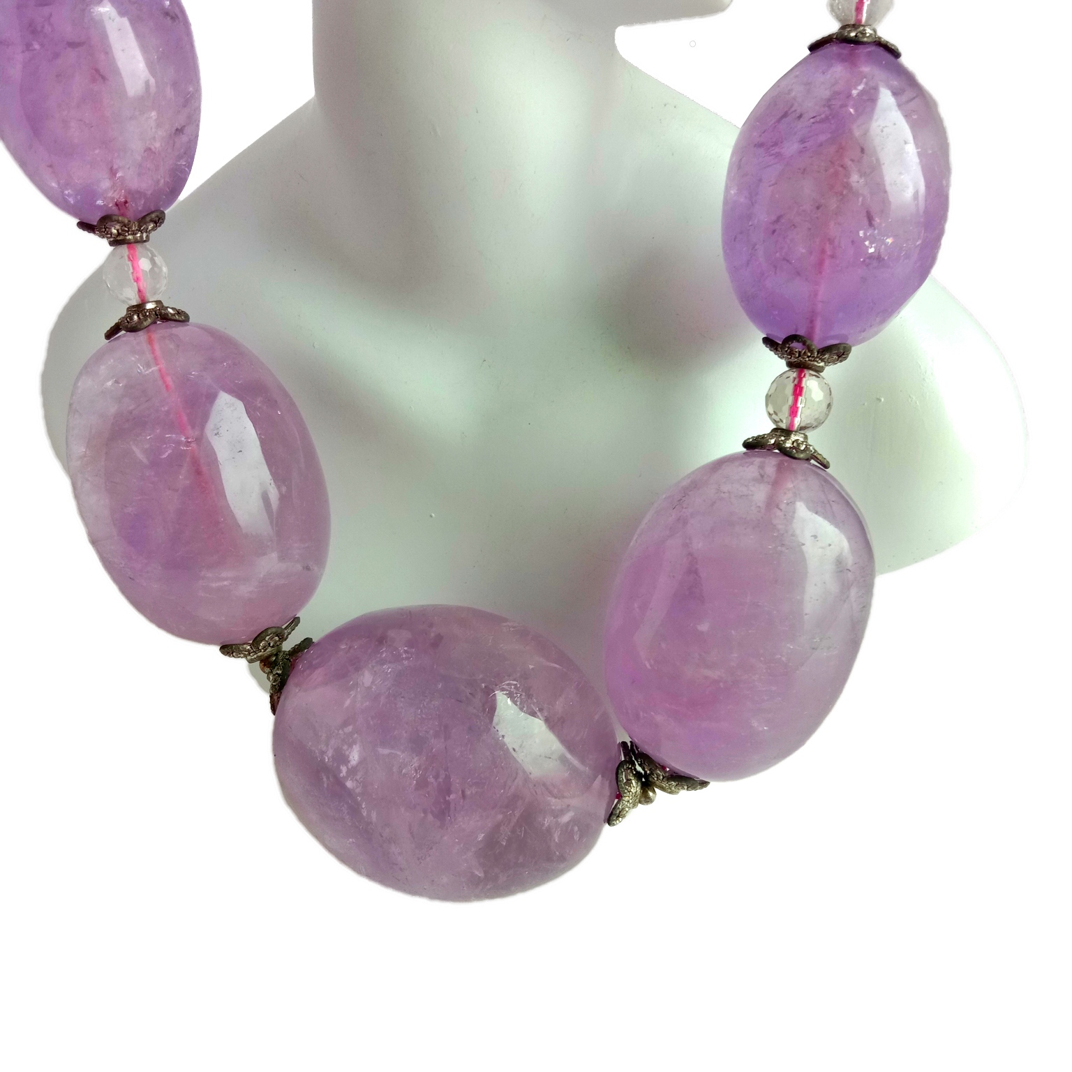 Amethyst Hengiskraut Hálsmen Natural Gemstone Healing Balancing Hálsmen 14