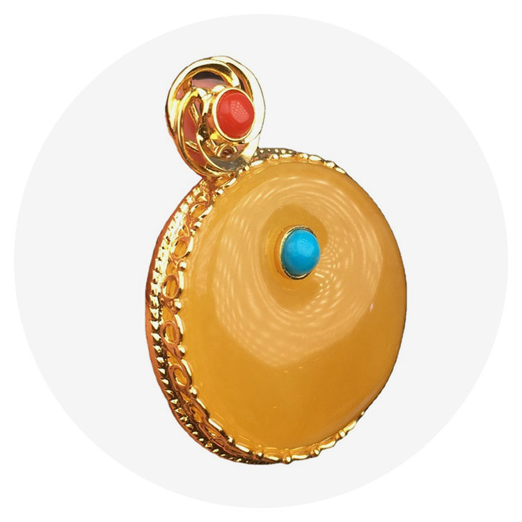 Amber Gemstone Drop Pendant  Natural Stone Pendant 5
