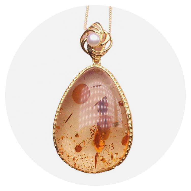 Amber Gemstone Drop Pendant  Natural Stone Pendant 6