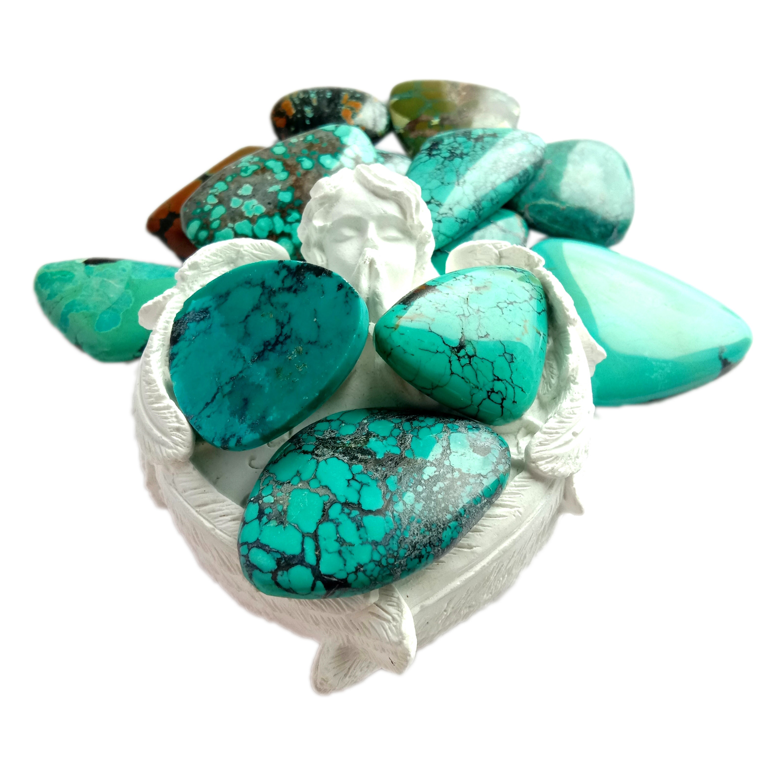 Təbii 100% Təbii mavi Firuzəyi Cabochon Gemstone 15