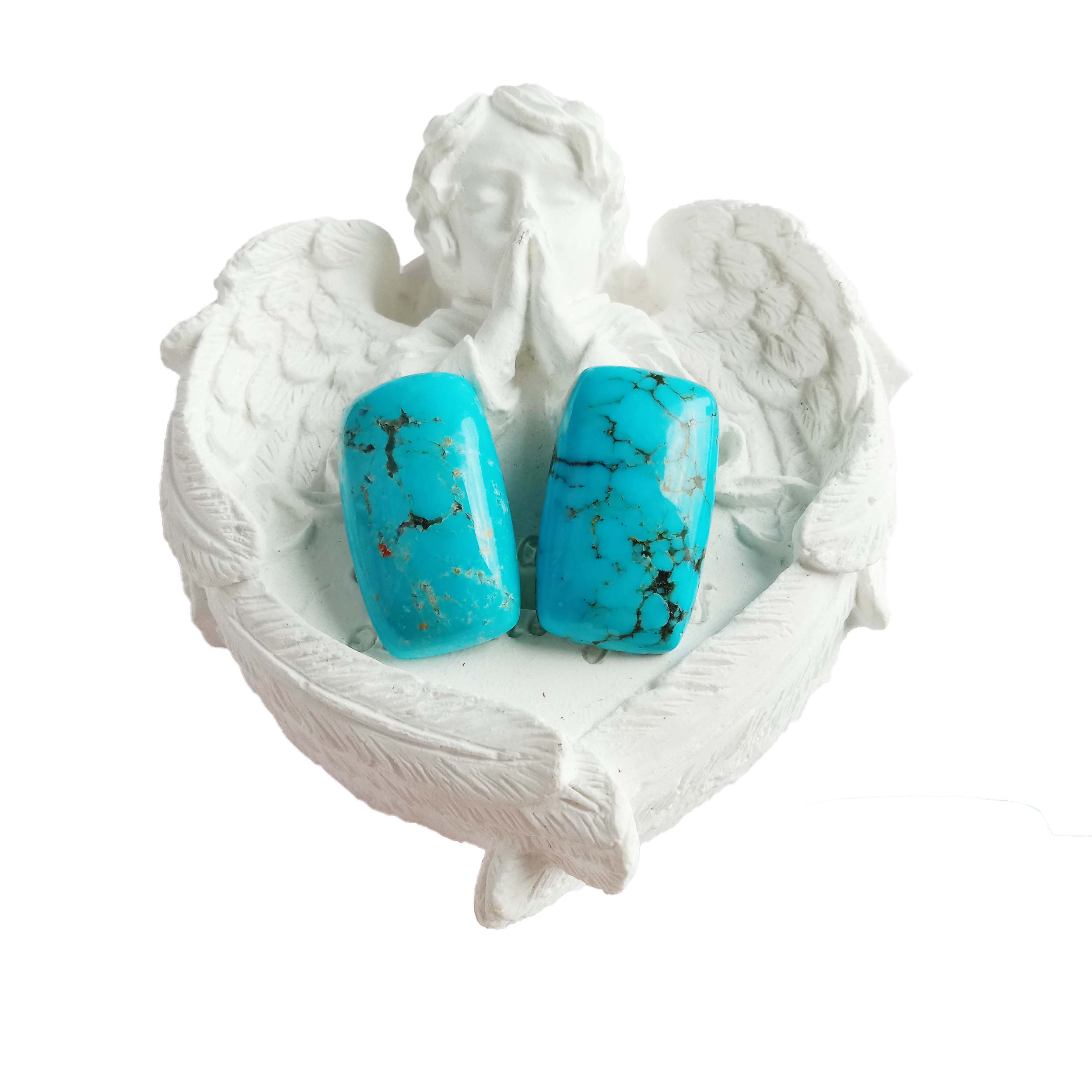 ਗਹਿਣਿਆਂ ਲਈ ਕੁਦਰਤੀ ਫਿਰੋਜ਼ੀ ਓਵਲ ਕੈਬਜ਼ ਕੁਦਰਤੀ ਕੈਲੀਬਰੇਟਡ ਫਿਰੋਜ਼ੀ ਕੈਬੋਚਨ ਰਤਨ 15