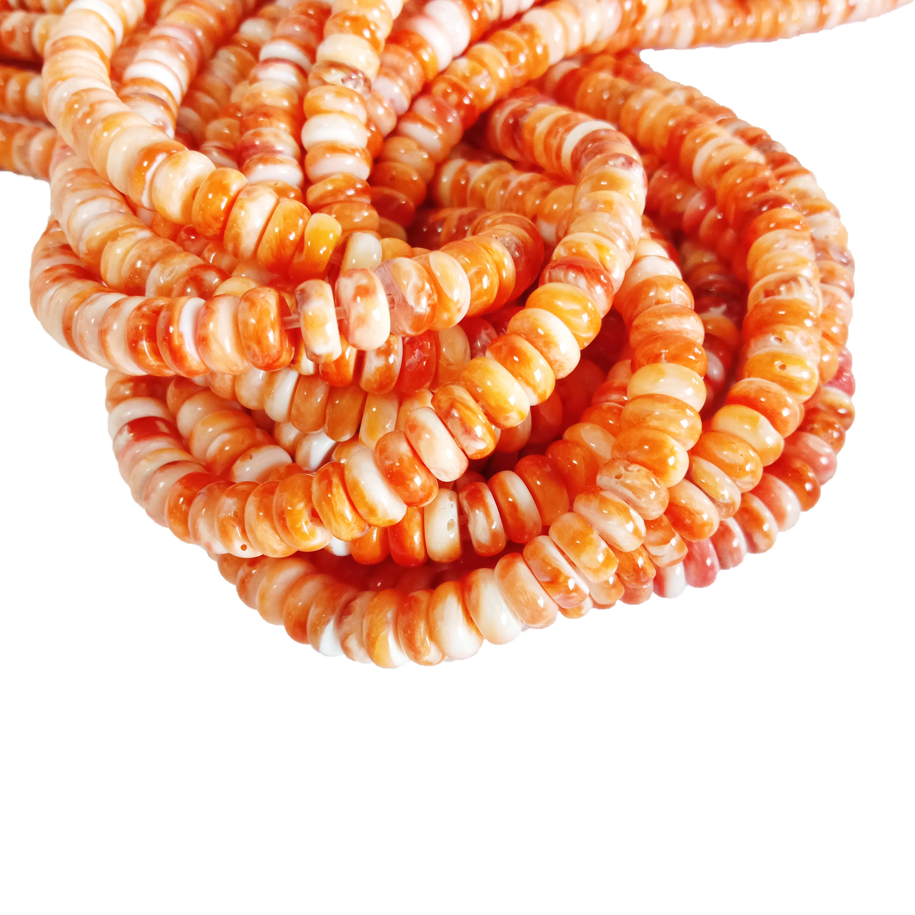 Prirodne narančaste bodljikave kamenice Rondelle perle od 6 mm niti od 16 inča 14