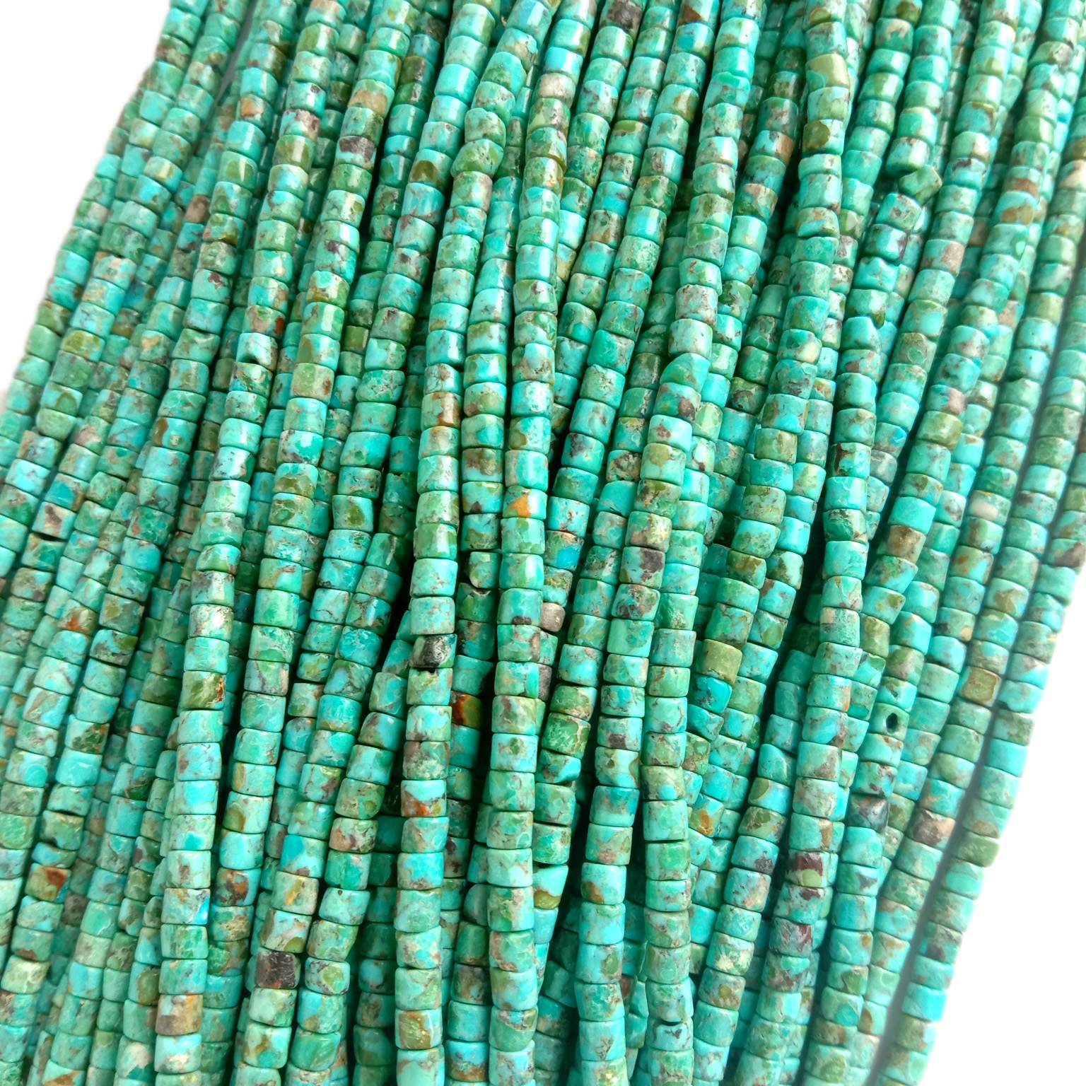 Ezigbo Turquoise Gemstone Grade Blue Round Tube Heishi Loose Beads 16inch Full Strand 18