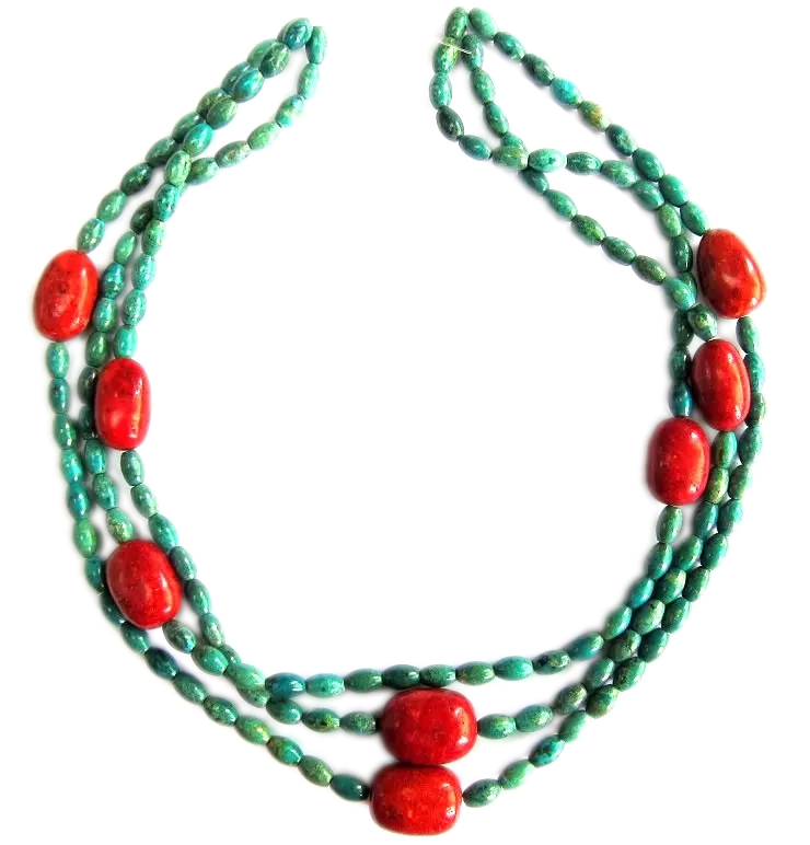 ടർക്കോയ്സ് മുത്തുകൾ നെക്ലേസ് മൊത്തവ്യാപാരം ടർക്കോയ്സ് പ്ലെയിൻ മുത്തുകൾ ടർക്കോയ്സ് റോണ്ടെല്ലെ നെക്ലേസ് 15