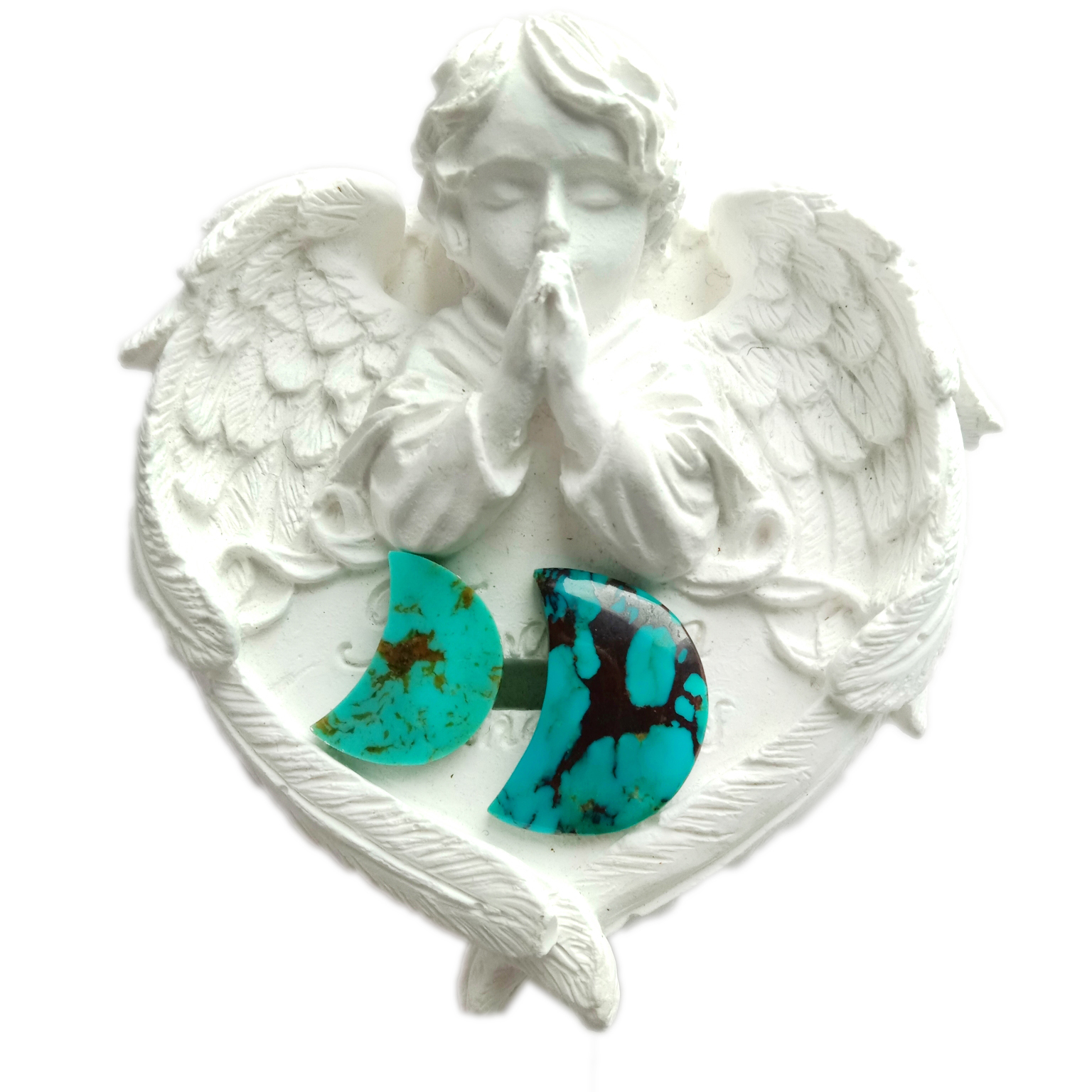 Təbii ay formalı Firuzəyi Cabochon Boş Gemstones 15