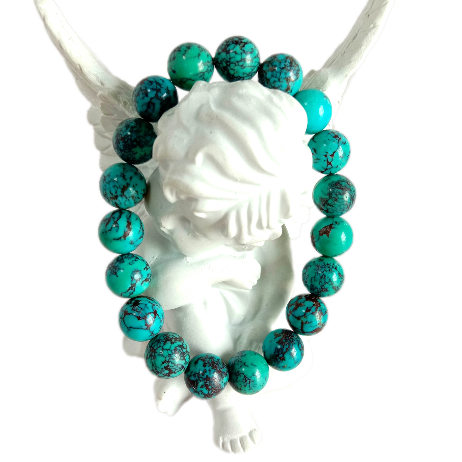 Rruaza bruz Blu 10mm Rruaza Rruza e rrumbullakët gur bruz 18