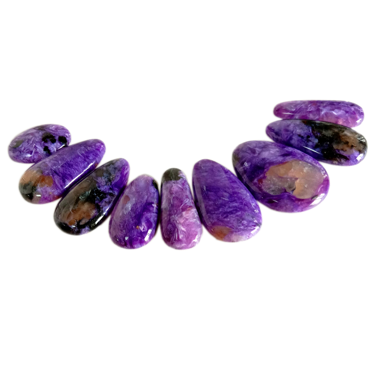 Charoite Cabochon 100% Natura Charoite Cabs bez slobodnog dragog kamenja 29