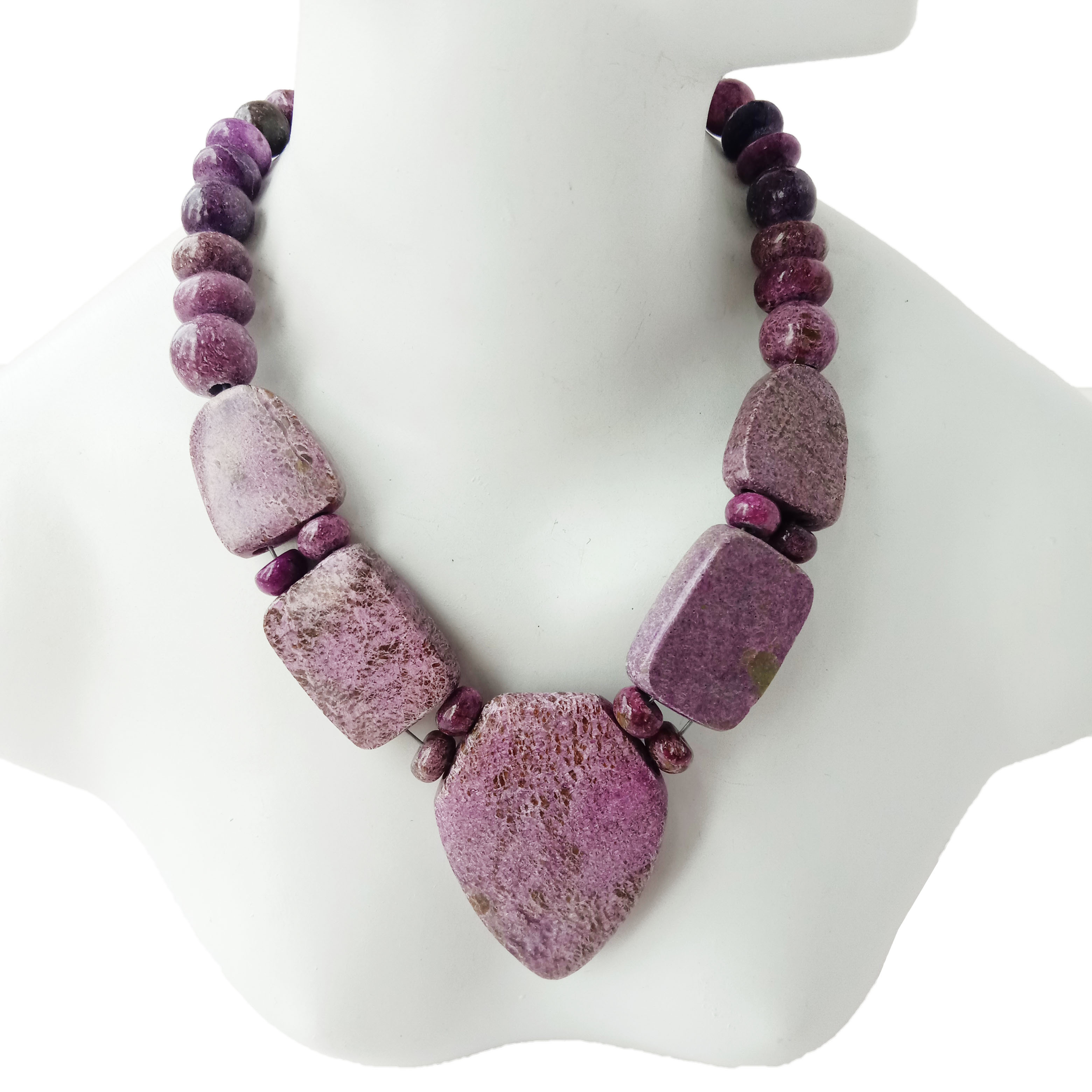 Prirodna ljubičasta ogrlica od čaroita Ženska ogrlica od dragog kamenja Ogrlica od kamena čaroita 14