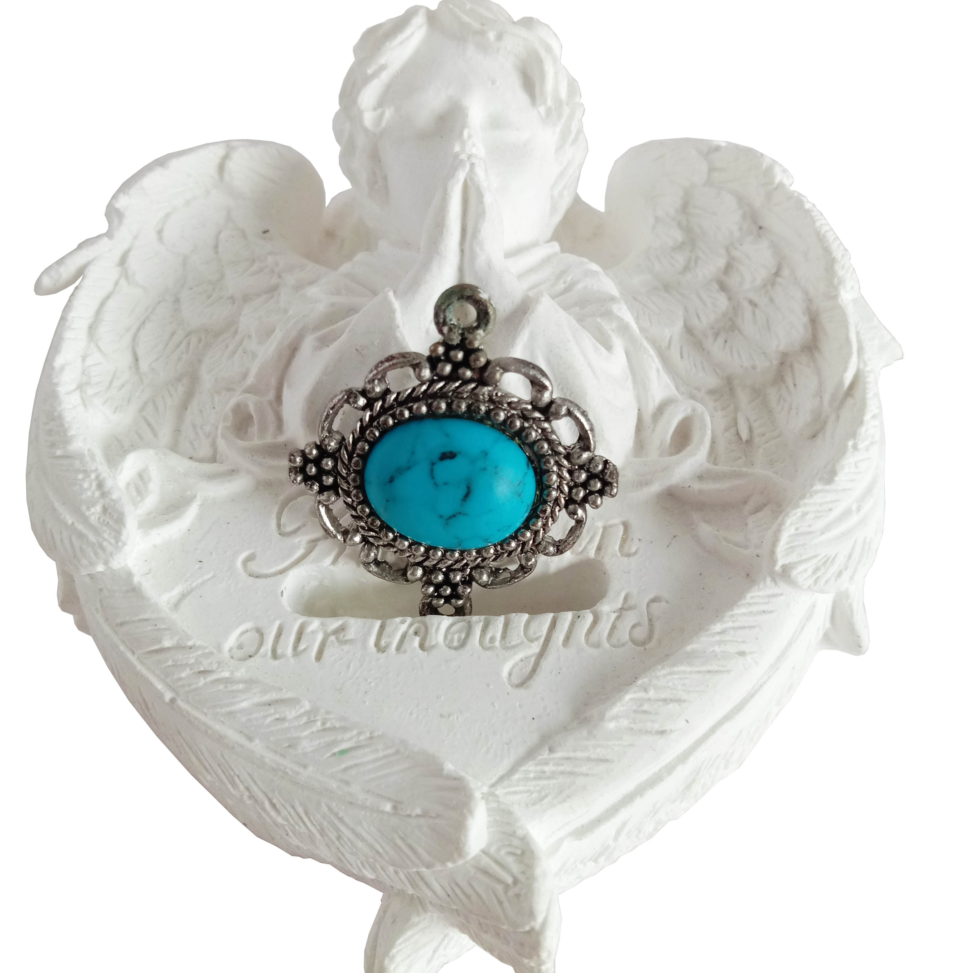 Tibet Firuzəyi Kulon 925 Ayar Gümüş Kulon Sənətkar Kulonu Milad Hədiyyəsi 15