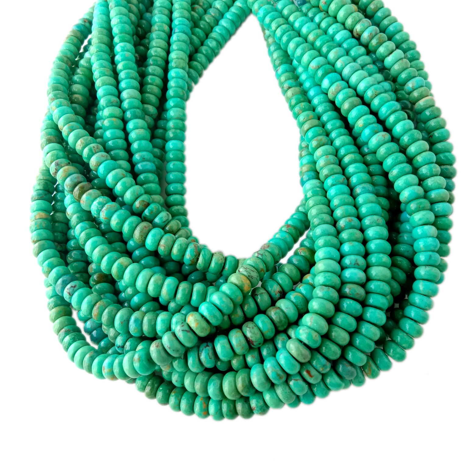 100% Natural Quality 6mm Turquoise Faceted Rondelle Beads Pw tsaug zog zoo nkauj Turquoise Faceted hlaws 18