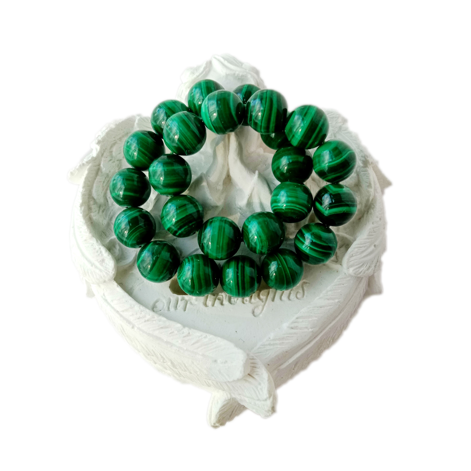 Maen Cydbwysedd 8mm Gleiniau Malachite Naturiol Malachite Beaded Cof Digonedd 14