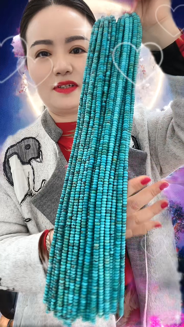 Sleeping Beauty Turquoise- 10mm Rondells 12