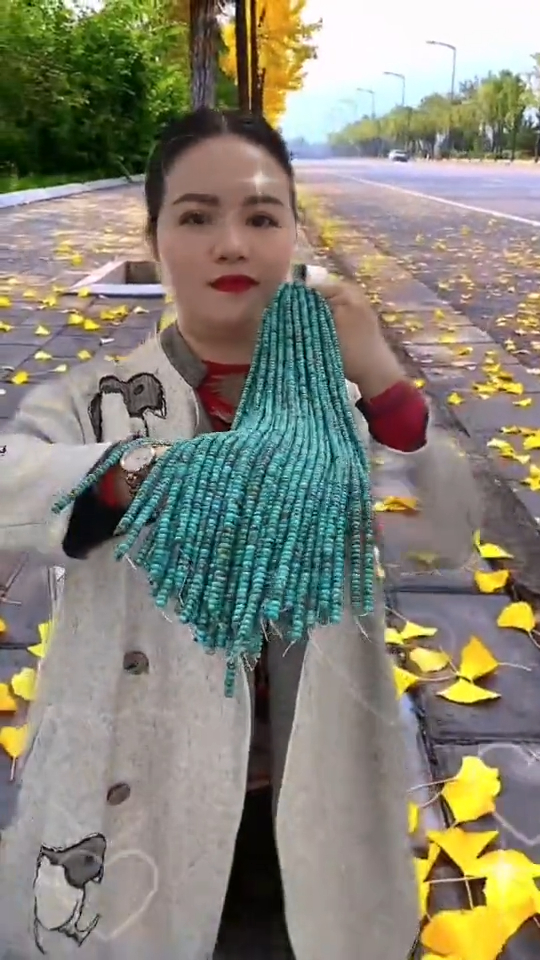 Rondeli laini za Turquoise za Kichina zilizoimarishwa 9