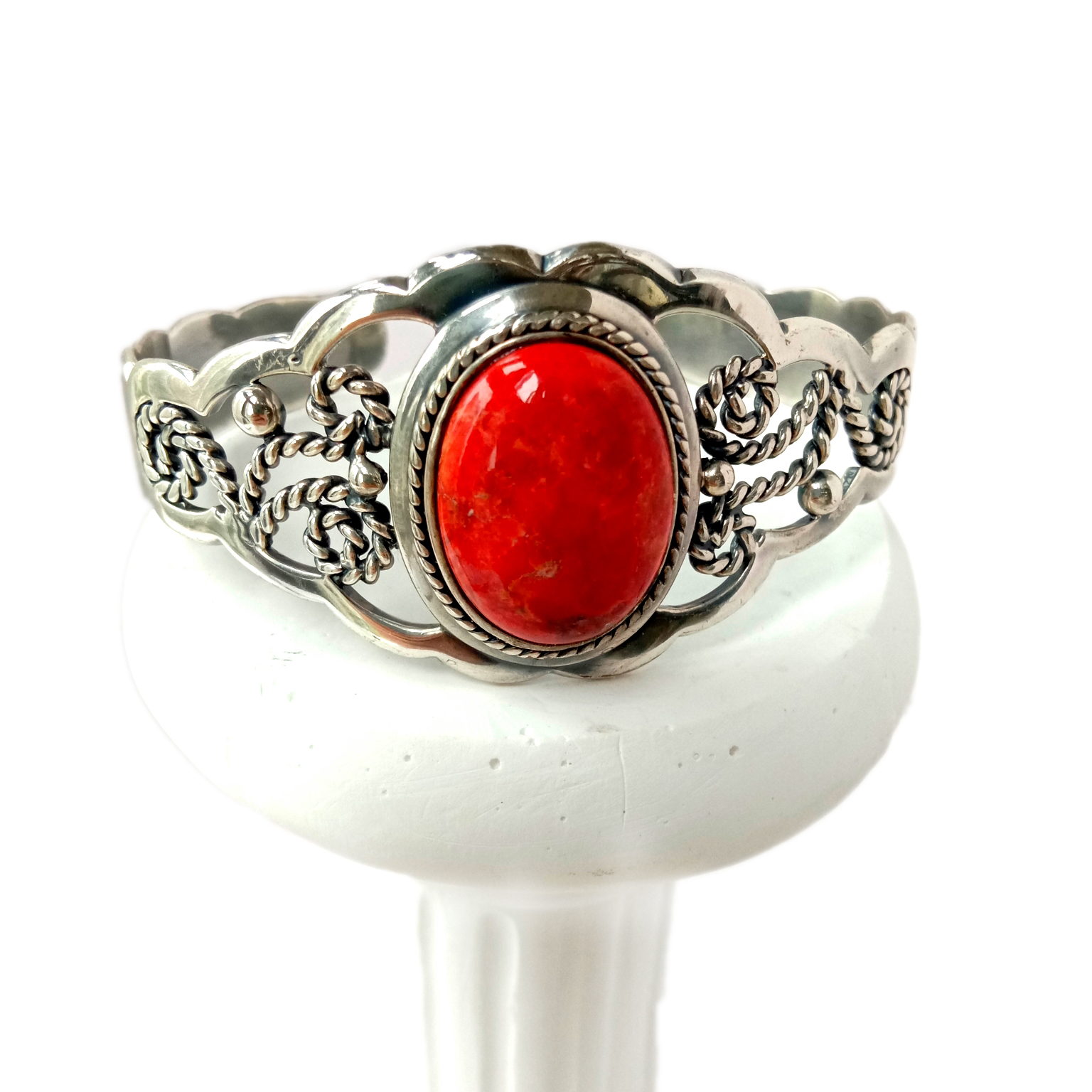 ខ្សែកត្បូងអយស្ទ័រធម្មជាតិ 925 Sterling Silver Gemstone Bangle 29