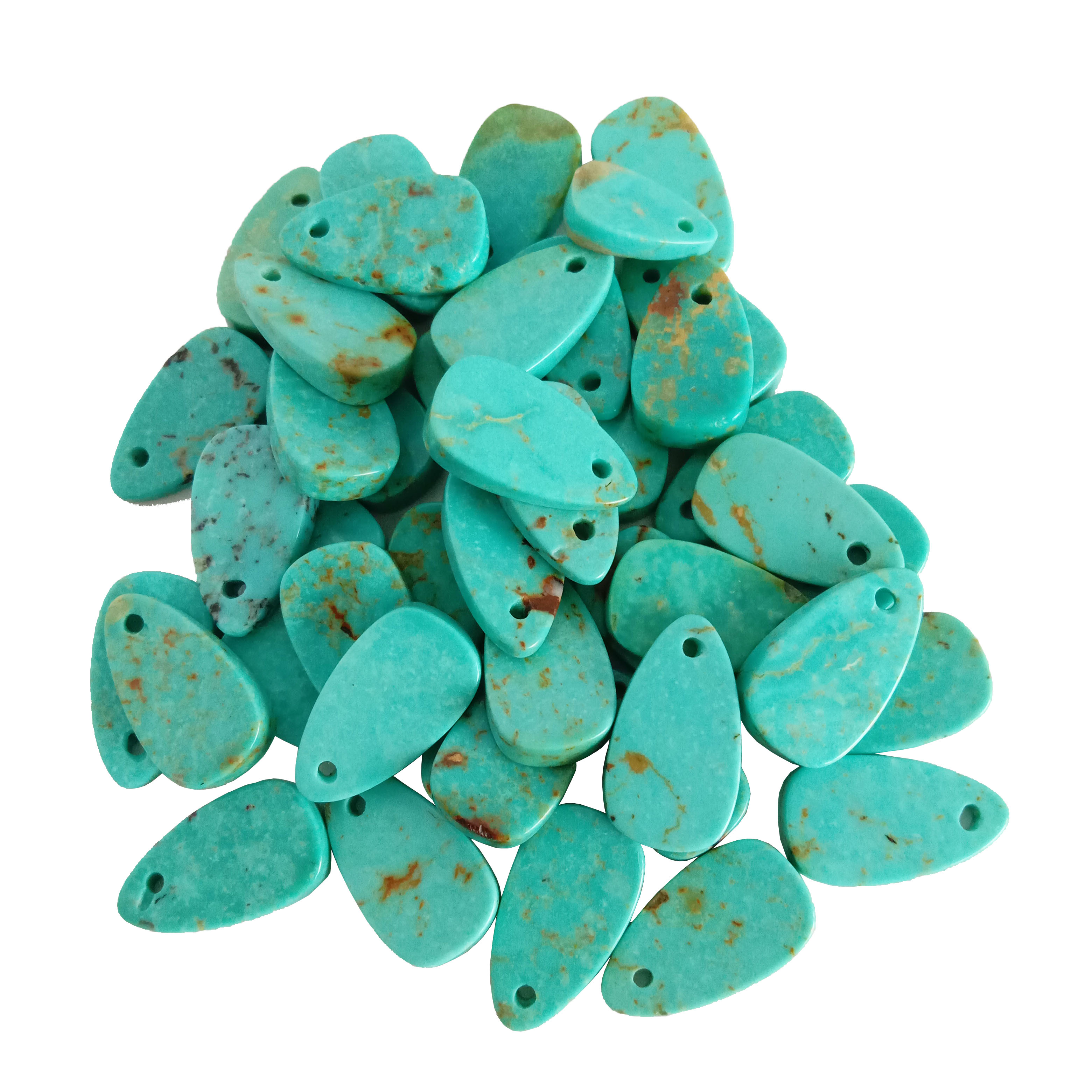 Natural 9 * 16mm Turquoise Round Cabochon Pendant Bijouen Making 15