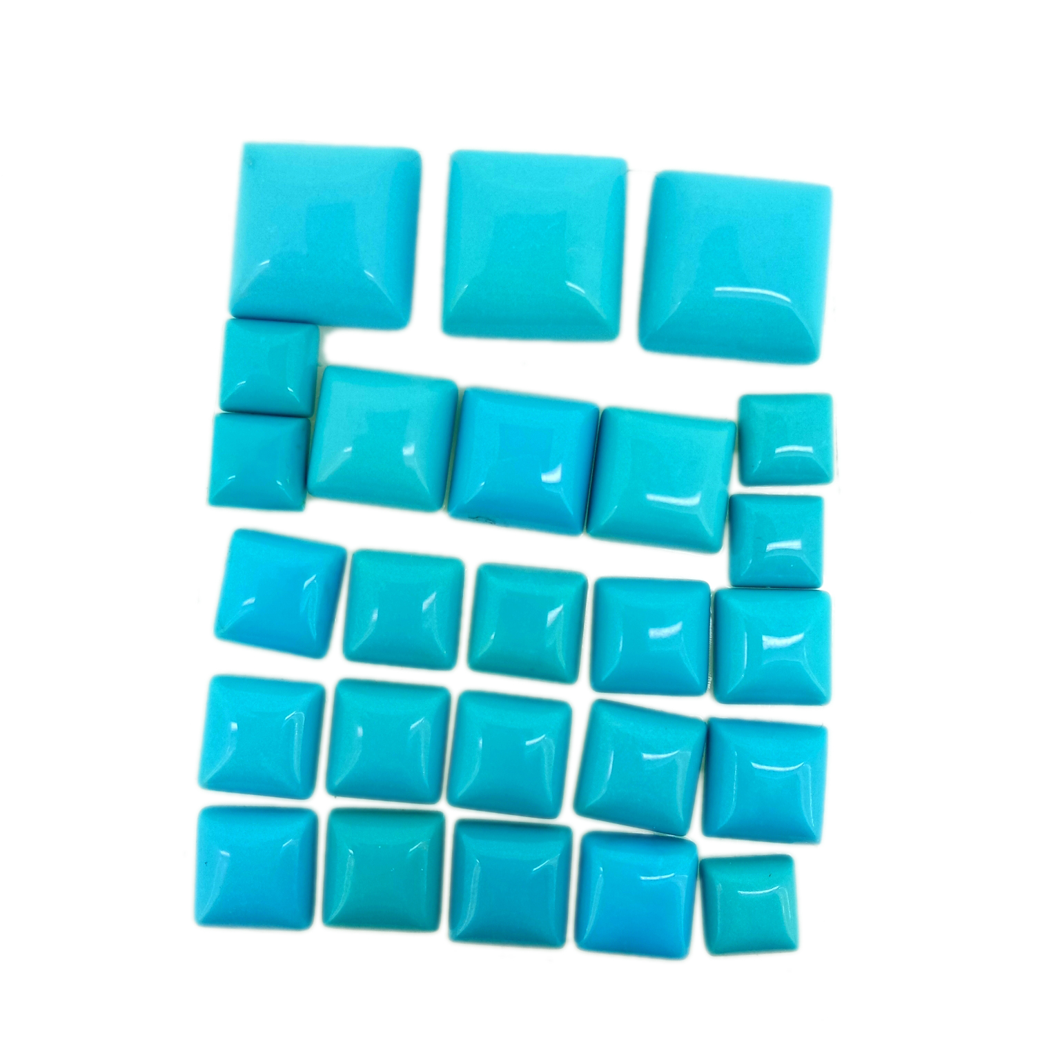 Mohave Arizona Mraba wa Turquoise Ndogo Smooth Cabochon Loose Gemstone Turquoise Cabochon 15