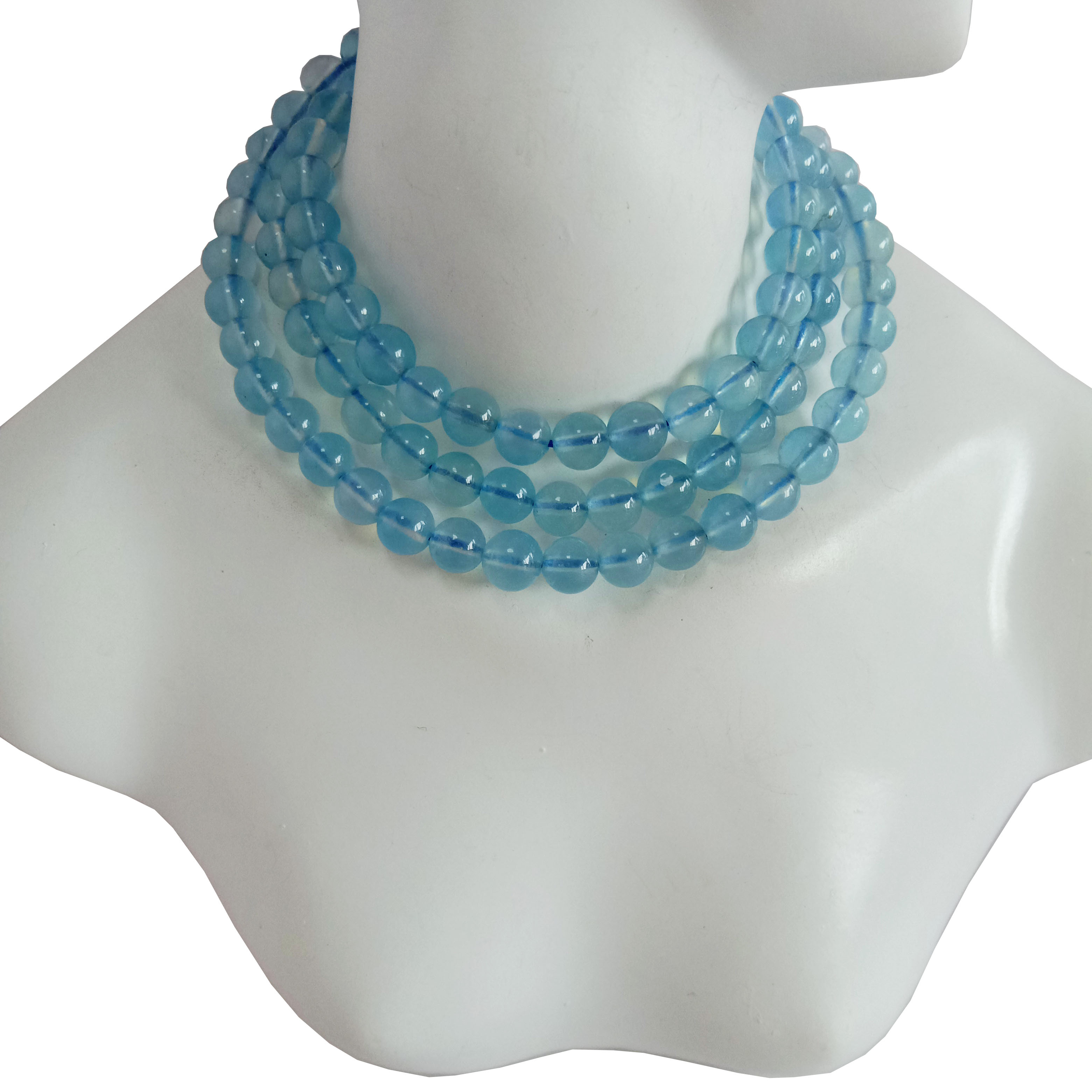 Veraj Naturaj 5mm Milky Bule Akvamarinaj Lozaj Bidoj Grado 14