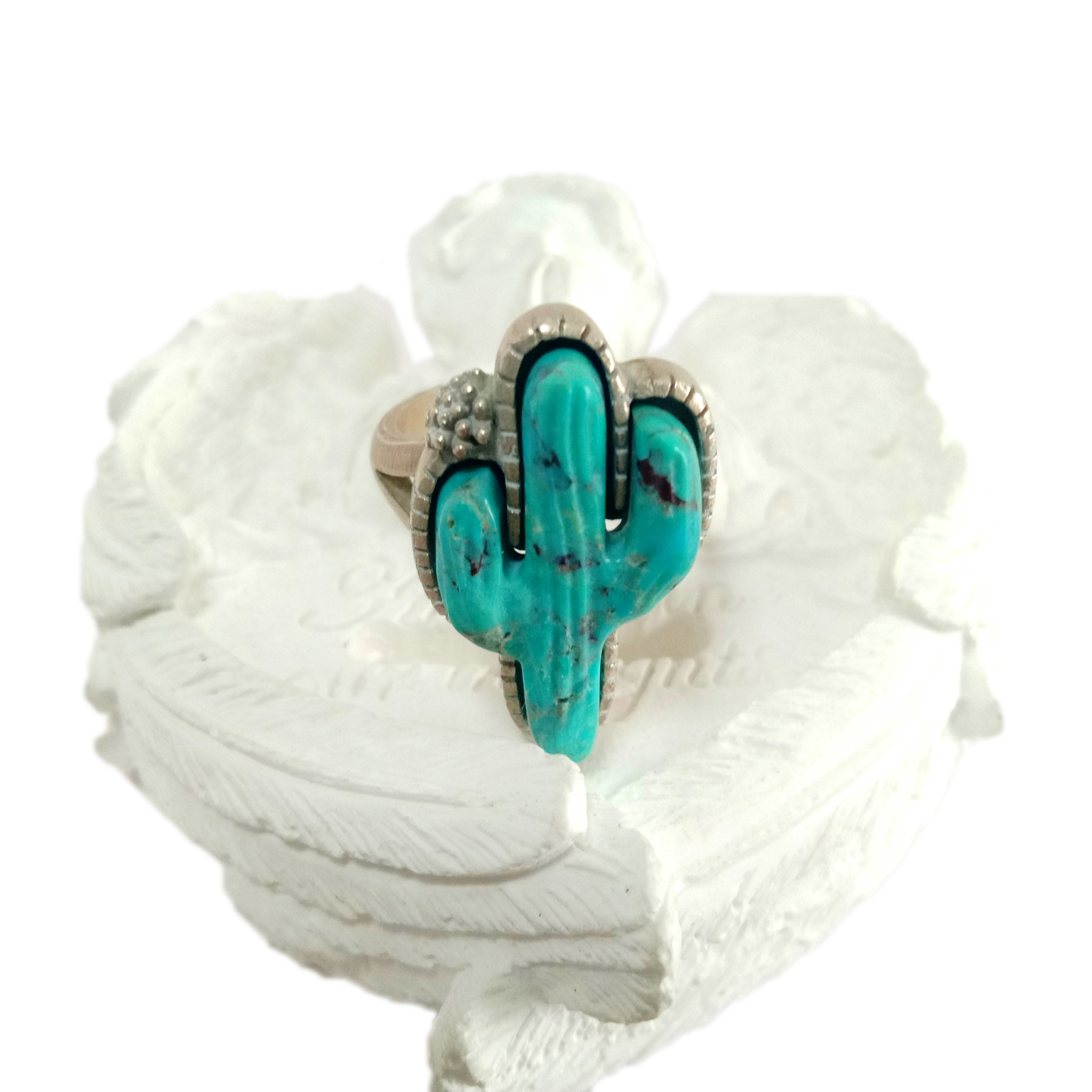 Təbii Firuzəyi Üzük 925 Ayar Gümüş Əl İşi Gündəlik Zərif 15