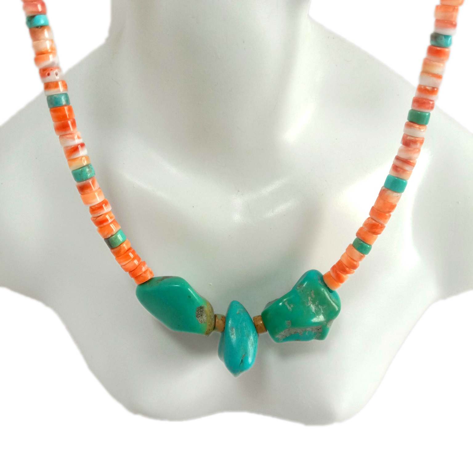 Təbii Firuzəyi tikanlı istiridyə 925 Sterlinq Gümüş Amerika Müasir Müalicəvi Özünə Qulluq Boho Boyunbağı 15