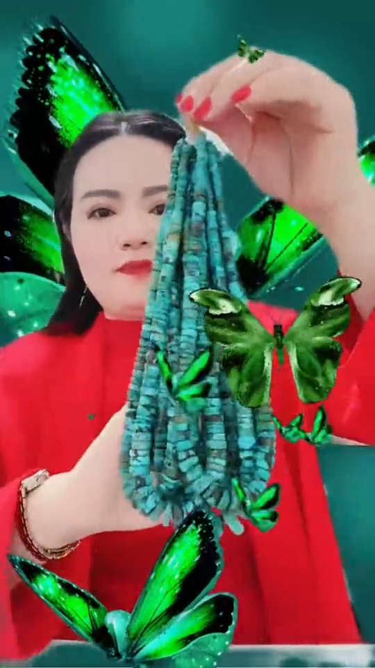 Naturally turquoise tower shape abacus beads necklace jewelry 12