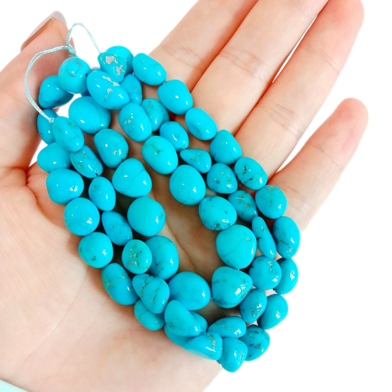 100% prirodna plava tirkizna ogrlica Tirkizne perle od dragog kamenja 18