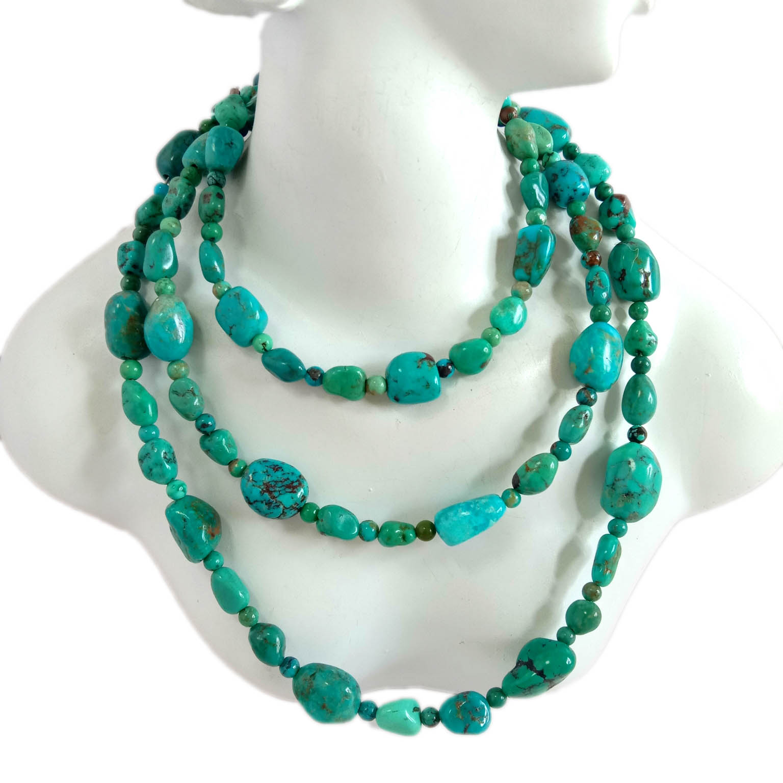 Natural blue Turquoise Beads Turquoise beads Gemstone Genuine Necklace Ethnic Stone Beads 15