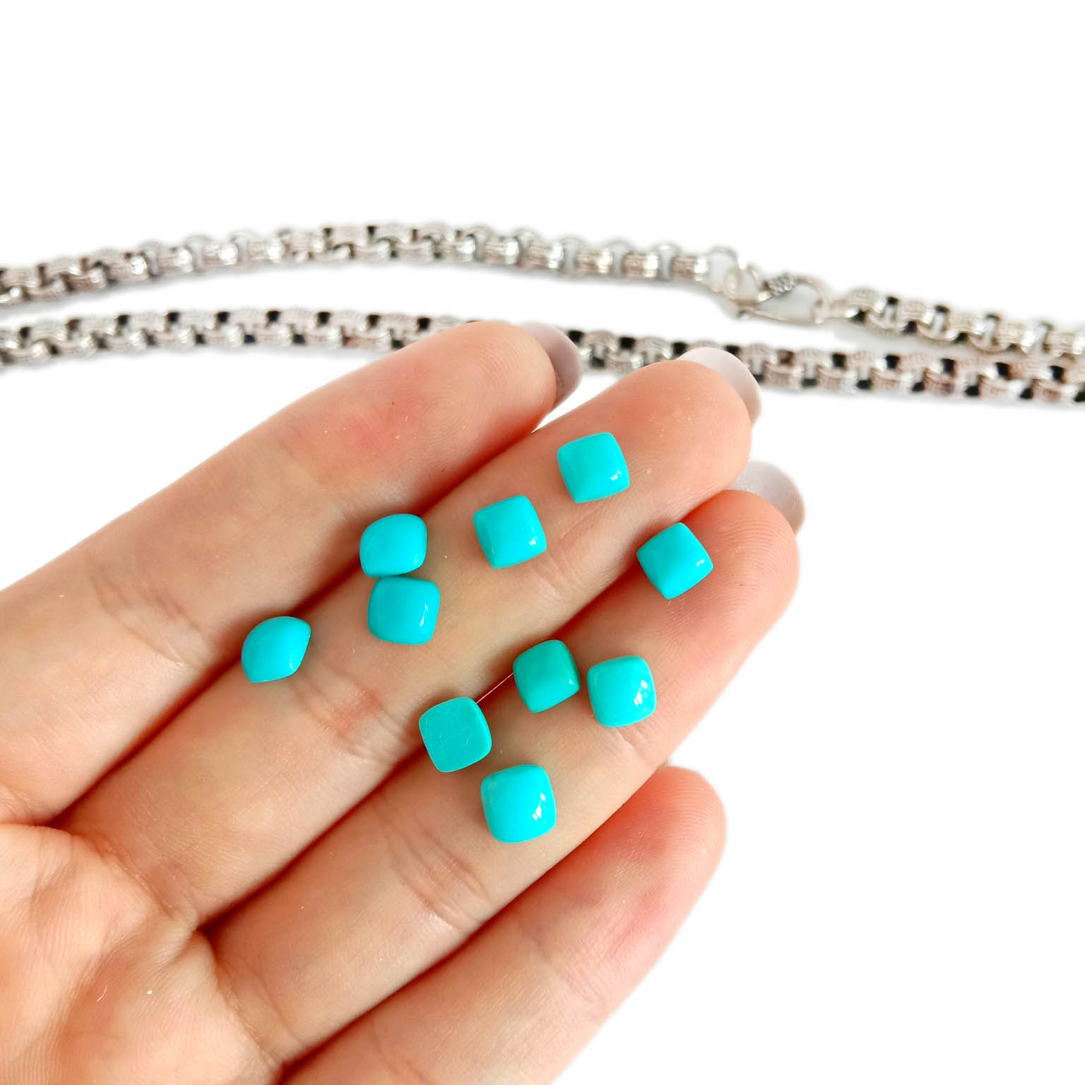 Nzuri Asili Turquoise Cabochon mraba Umbo turquoise Cabochon 15