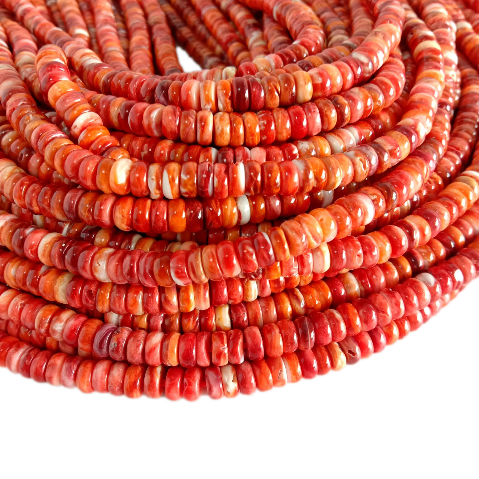 Necklace Grìogagan Shell Oyster Vintage Nàdarra 6mm dearg 14