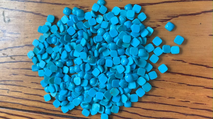 Natural blue Turquoise Cabochon 4mm square 9