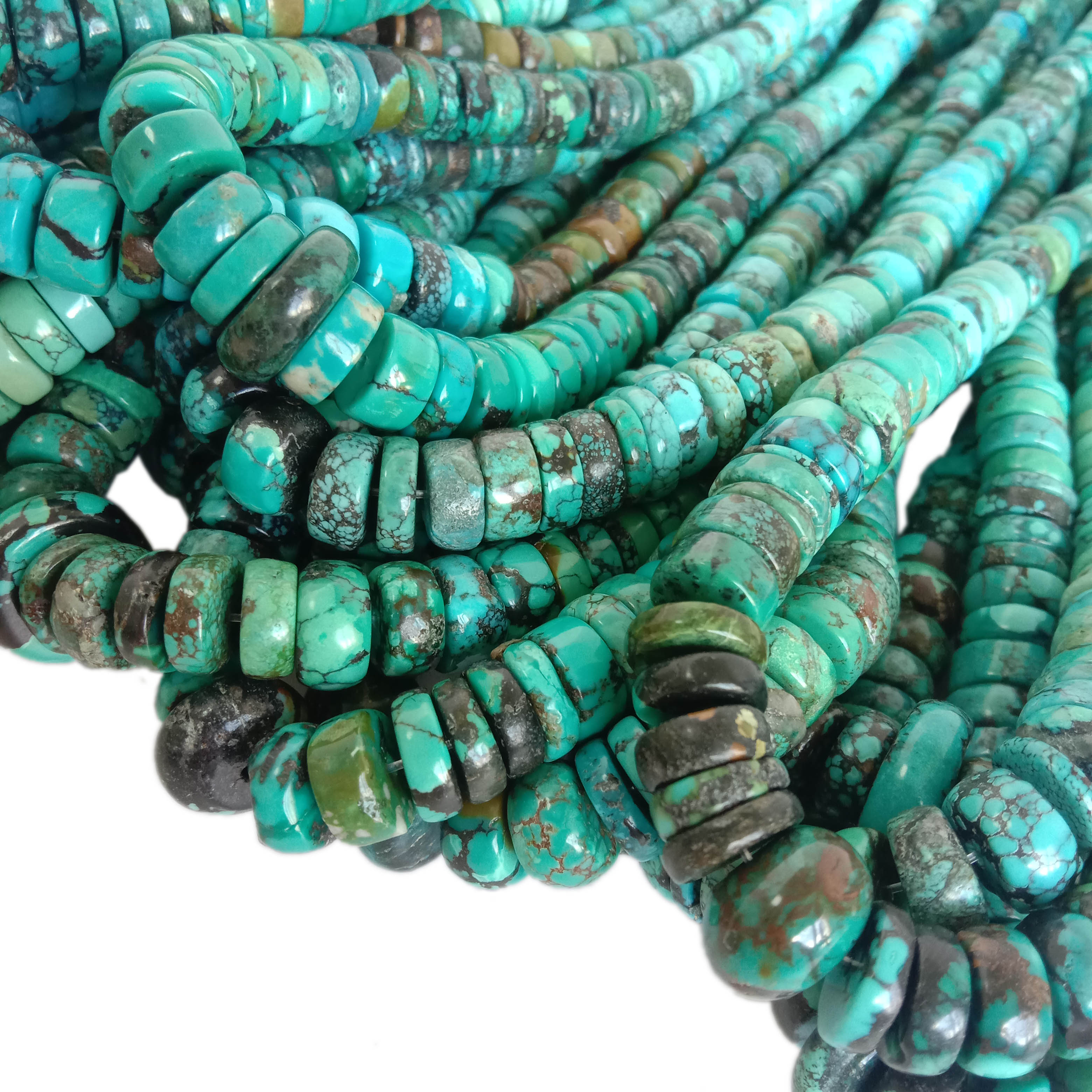Turquoise Smooth Plain Rondelle Precious Necklace Gift for Wedding Christmas Gift 17