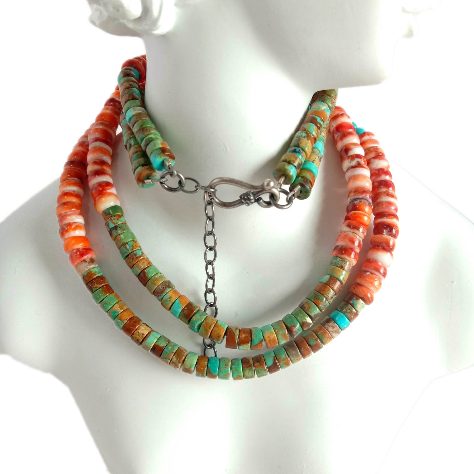 ສາຍຄໍເງິນສະເຕີລິງເງິນ 925 ສາຍຄໍສອງສາຍສີເຫຼື້ອມ ແລະກະດູກສັນຫຼັງ 15