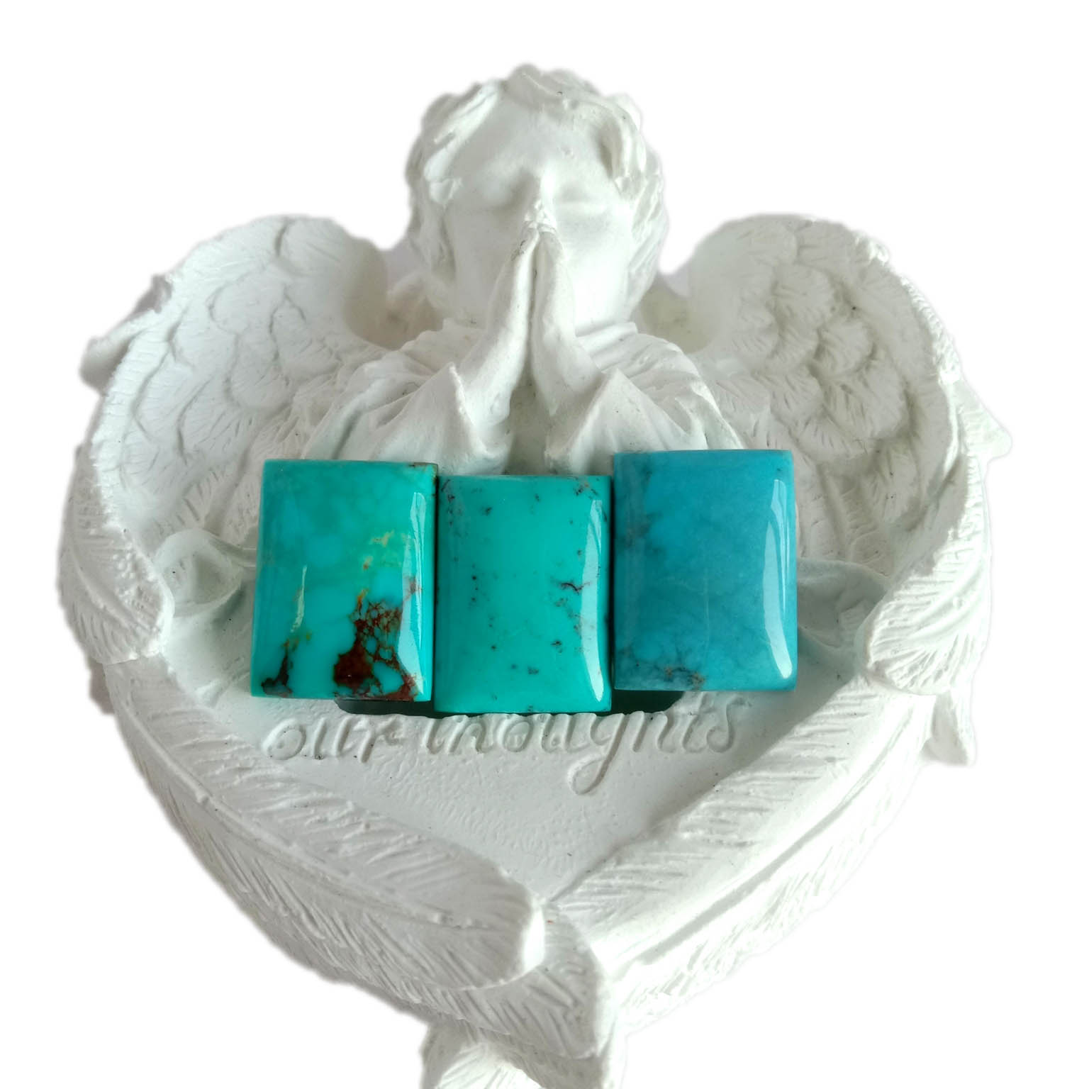 Natural Blue turquoise 12*16mm cabocho Han madestone biru turquoise batu longgar 15