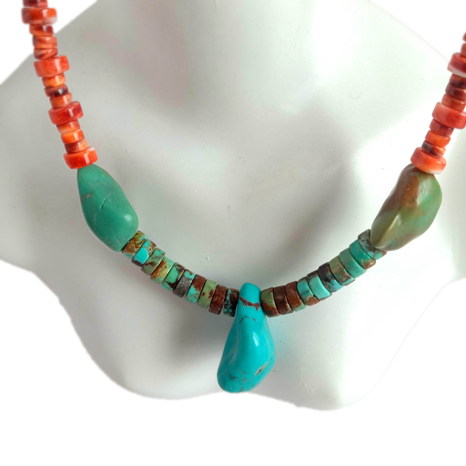 Collana minimalista Ostrica spinosa e collana turchese Gioielli in turchese naturale 15
